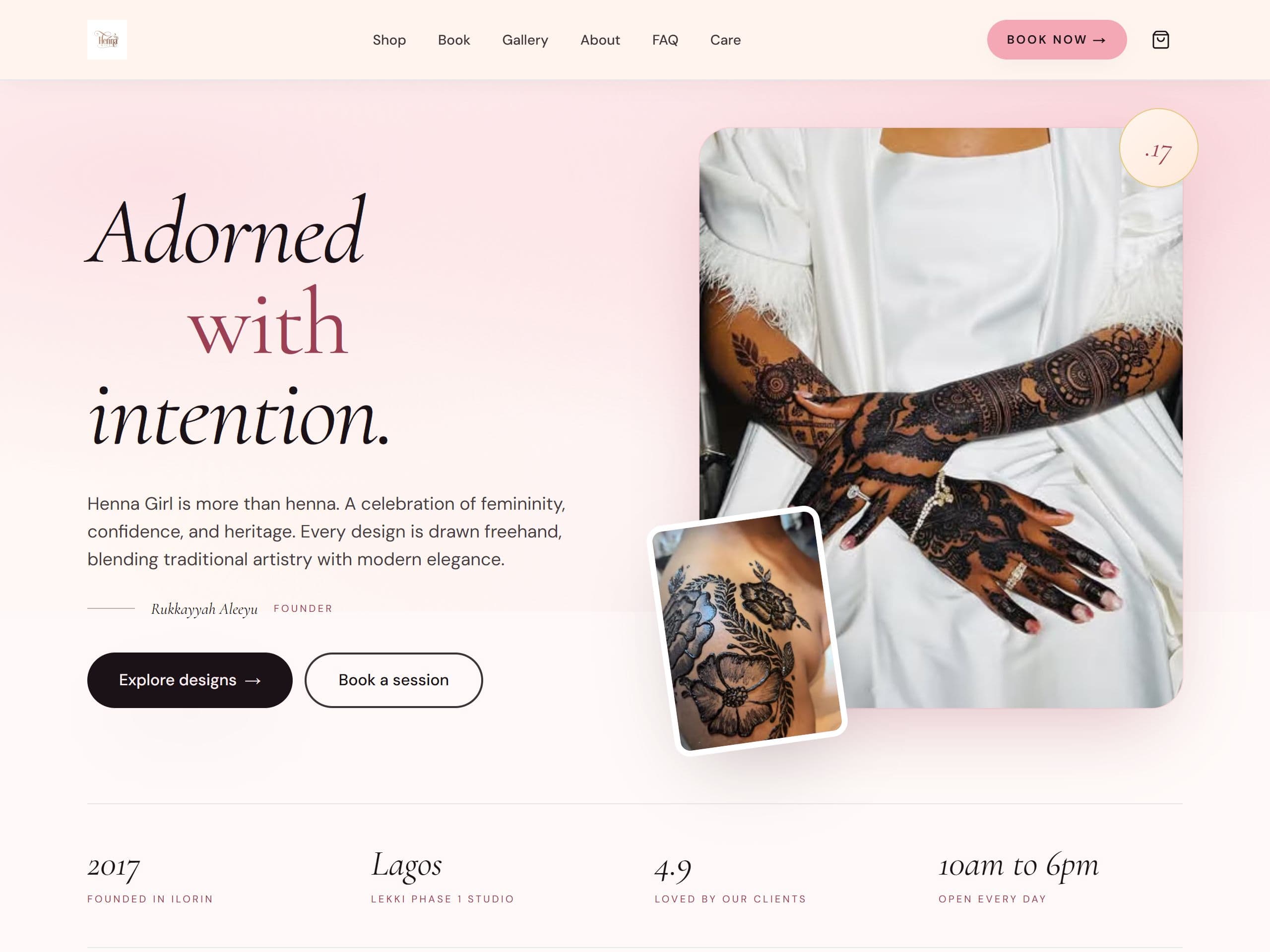 Henna Girl — website screenshot